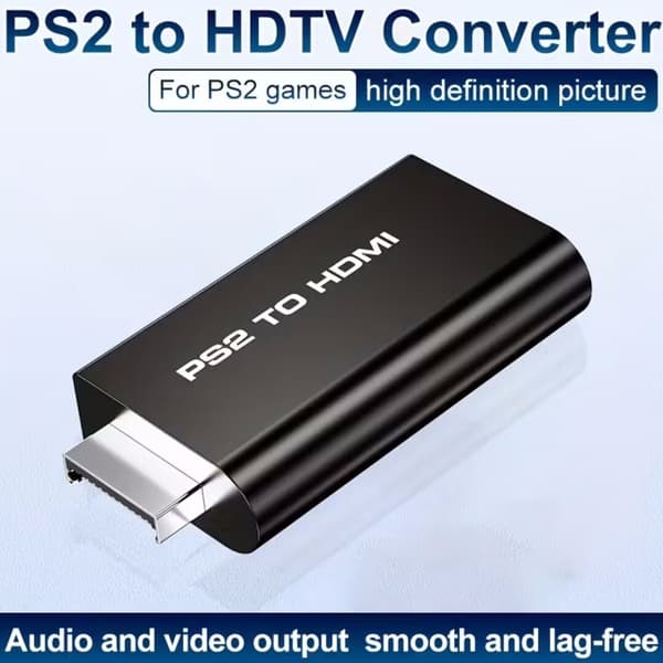 PS2 til HDTV-konverter til videoforbindelse, High-Definition-interface til spillekonsol lyd- og videoadapter