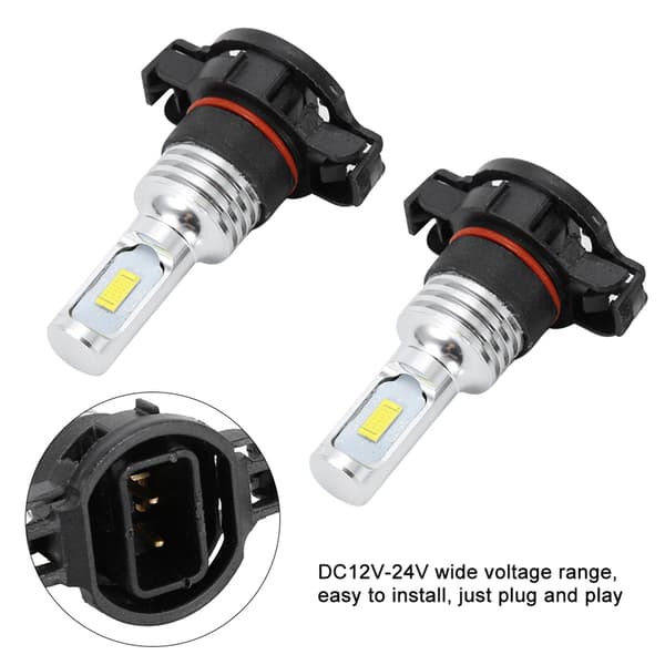 2 stk. 80W 6000K LED Forlygtepærer Kit til H16/5202 - Hvidt Lys