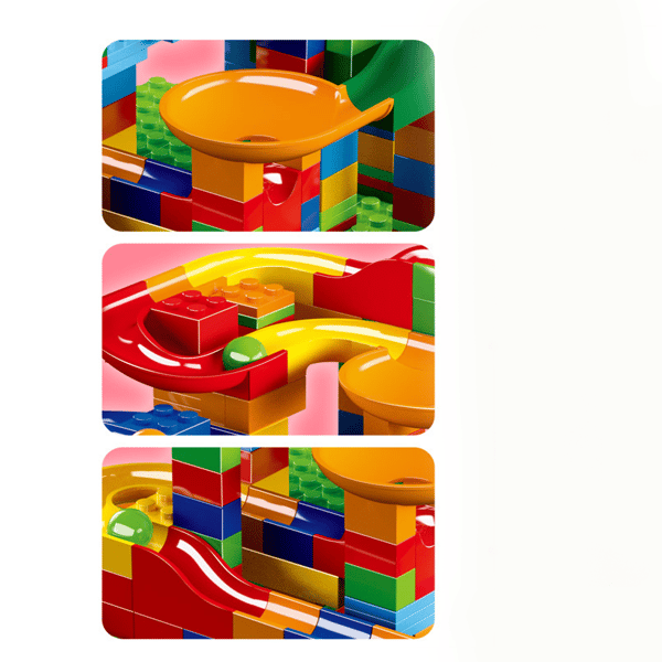 【03】168 dele Marmorbane Byggeklodser Kuglebane Blokke med Base