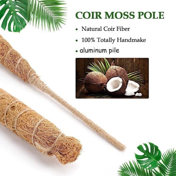 Växtstöd / stödpinne, Böjbar mossstång 70-100cm - Klätterstöd 1/2-pack, för inomhusväxter, murgröna och monstera 100cm-2 st