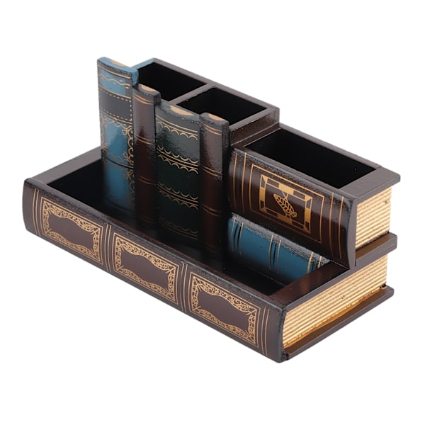 Træ Pen Holder Retro Stil Unikt Design Premium Træ Robust Holdbar Bred Anvendelse Blyantholder