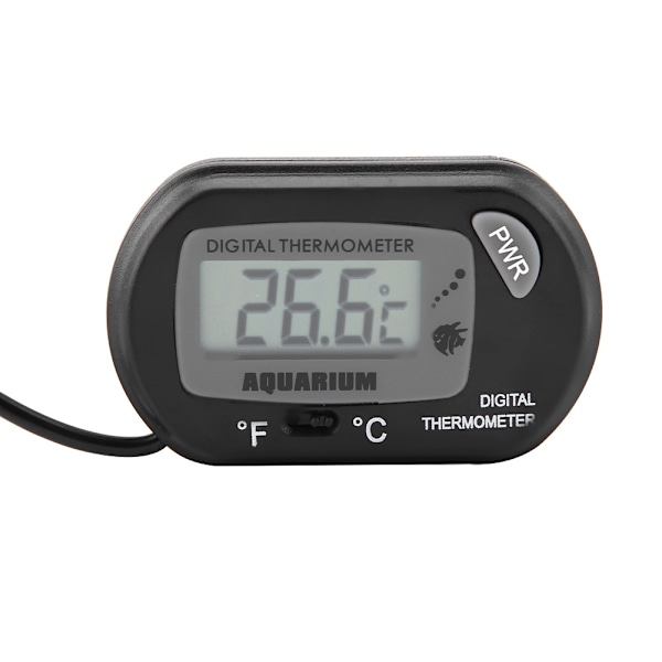 Lille Digitalt Akvarietermometer Temperaturmåler Maskine Sort