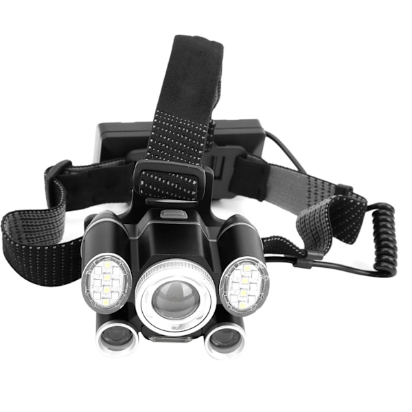 XHP50+COB LED Röd Blå 6 Ljus Zoom Elektrisk Kvantitetsdisplay Stark Belysning Pannlampa