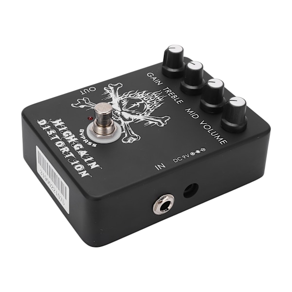 High Gain Distortion Effekt Elektrisk Gitarr Metall Monoblock Effektpedal med LED-Blixt 11mA