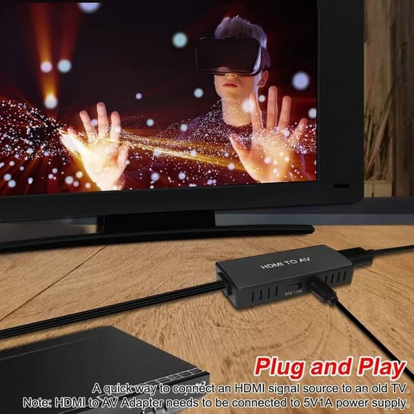 HDMI til AV 3xRCA CVBS komposit videoadapter, HDMI til AV-switcher, HDTV til AV