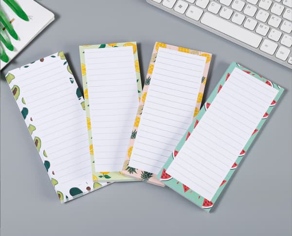 【03】4-pak magnetiske notesblokke til køleskab, magnetisk frugtdesign