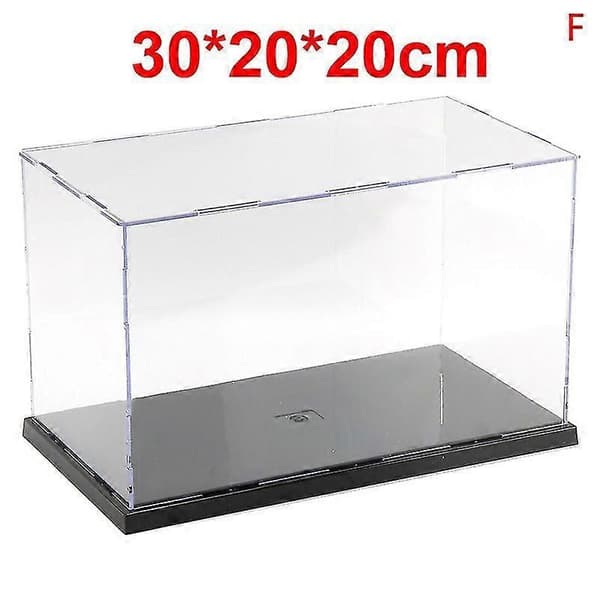 30 cm plexiglas akryl display H-boks plastbase støvtæt figur trofæ F 30*20*20cm