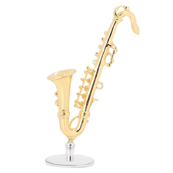1:12 Dockskåp Mini Legering Saxofon Musikinstrument Dekorations Tillbehör Barnleksak