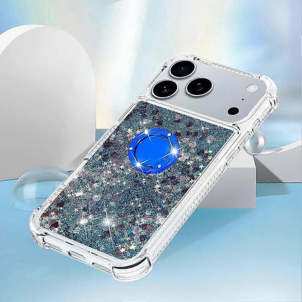 Quicksand TPU-cover med stativ til 17 Pro Max stødsikkert etui Blue