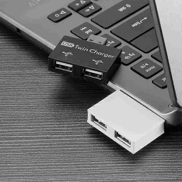 1-till-2-portars USB 2.0-hane med dubbel USB-splithubb och kabeladapter