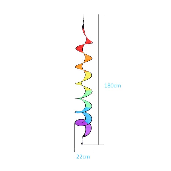Foldbar 140 cm Spiral Vindmølle Farverige Vindspinnere Telt Have Gård