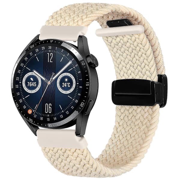 Garmin Forerunner 265/255/Vivoactive 4/Venu 2 22 mm nailonranneke + taitettava solki Starlight