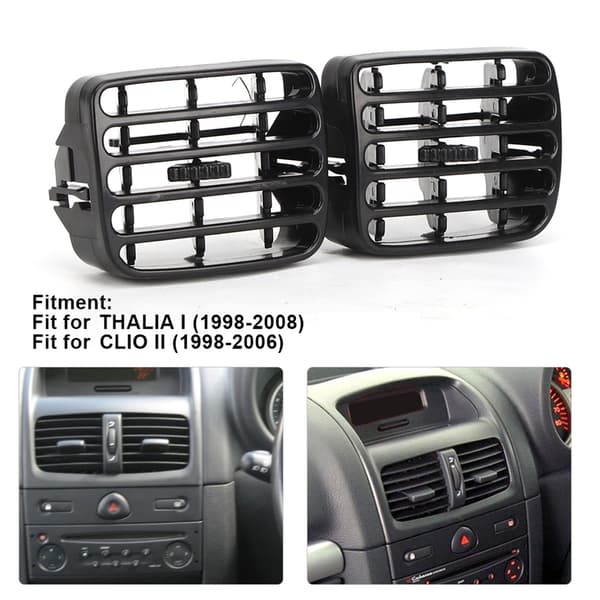 1 Par Luftkonditioneringsventilram Bilinstrumentbräda Grill Passar för CLIO MK2 1998‑2006