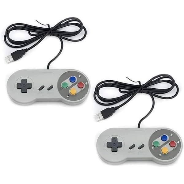 【03】2-pack Wired USB Controllers - Compatible with SNES Emulators - Retro Gaming Joypads Gamepad - Suitable for Gaming PC, Computer, Laptop