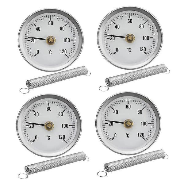 st. rörfjäderklämmtermometer 63 mm 0-120 aluminiumtemperaturmätare för varmvatten, VVS. hopea