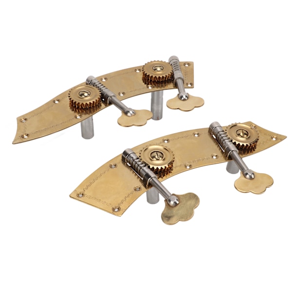 2 stk. basstemmeskruer, dobbelt metalstemmer, dobbelt maskinhoved, reservedel, åben gearknap, guld