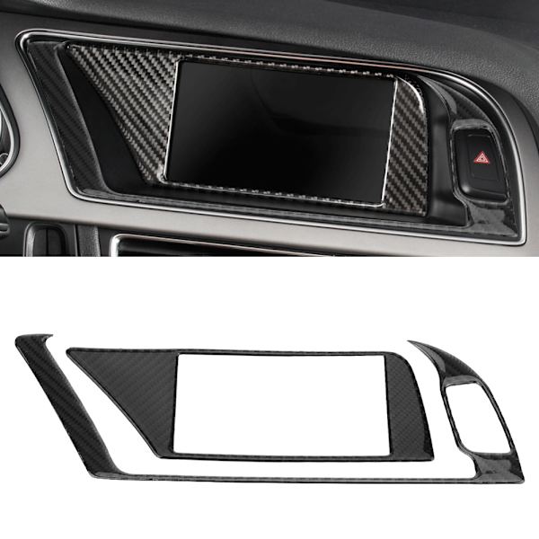 Kolfiber Bil Interiör GPS Navigator Panel Ram Skydd Trim för Audi B8 A4 A5 S4 S5