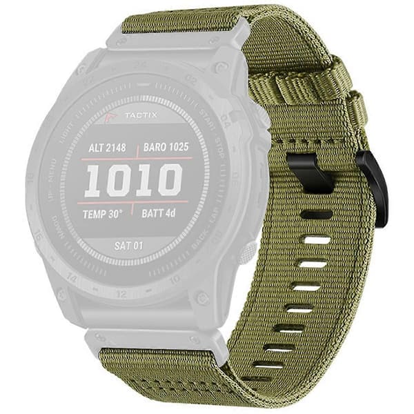 【03】Urrem til Garmin Fenix 8 51mm/ Enduro 3/ Instinct 2X Universal 26mm Quick Release Nylon Canvas Urrem Army Green