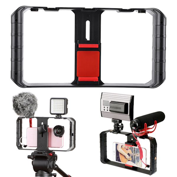 Smartphone Video Rig 3 Hot Shoe Mounts Filmmaking Case Stabilizer Ramme Stand