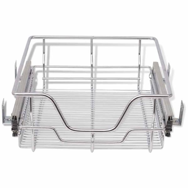 【03】vidaXL Ulosvedettävät lankakorit 2 kpl hopea 400 mm Hopea Silver silver