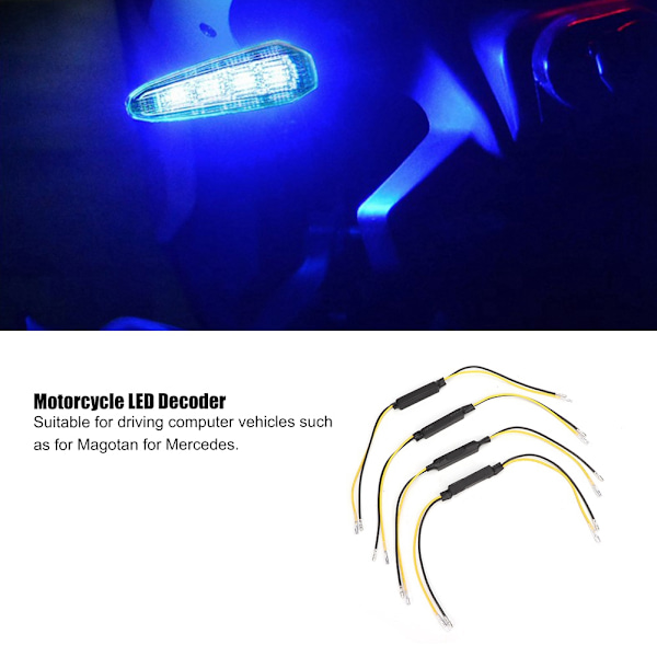 4 stk. 12V-24V 20W Motorcykel LED Blinklysindikator Belastningsmodstand LED-dekoder