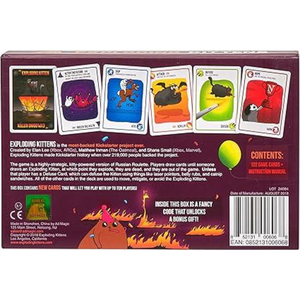 Exploding Kittens - Kortspil Explosion Kitten Party Pack - Kortspil til voksne, teenagere og