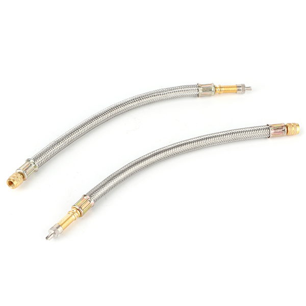 2 st Däckventilförlängare Adapter Rostfritt Stål Flätad Bil Universal 250mm