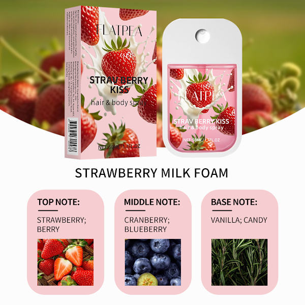 Damparfym, Strawberry Kiss hår- och kroppsdoftspray, doft
