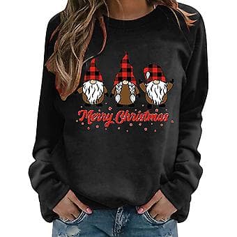 【03】Dam Oversized Sweatshirt Lös Pullover Bekväma Älvtryckta Toppar För Dejting Affärer Hemma Utomhus Klubbar (XL)
