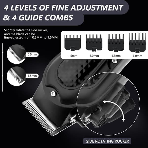 【03】Professionell hårklippare hårtrimmer män skäggtrimmer långhårstrimmer USB uppladdningsbar LED-display