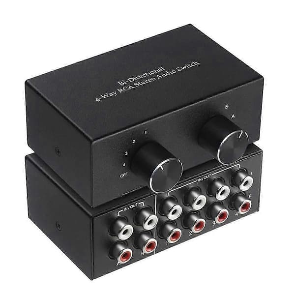 Way Bi-Directional RCA Audio Switch 2 ind 4 ud/4 ind 2 ud L/R Jack