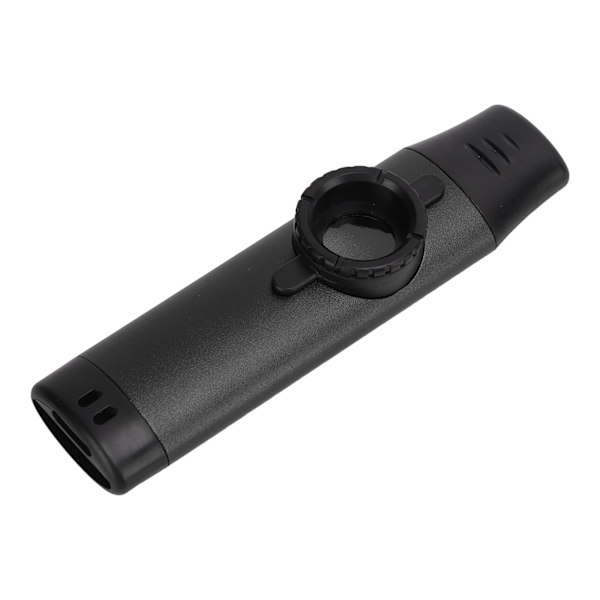 Metall Kazoo Resin Munstycke Justerbar Täthet Blåsinstrument med Flöjtmembran Svart