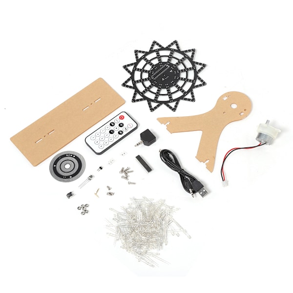 Farverigt LED Flash Plug In DIY Kit til Elektrisk Roterende Pariserhjul Transparent