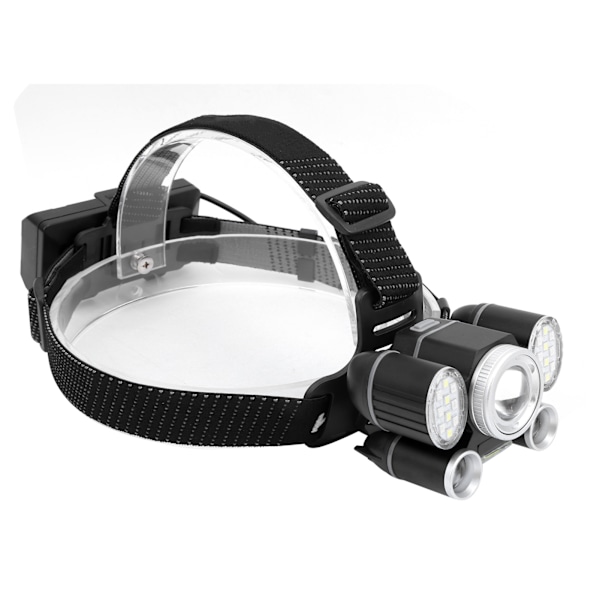 XHP50+COB LED Röd Blå 6 Ljus Zoom Elektrisk Kvantitetsdisplay Stark Belysning Pannlampa