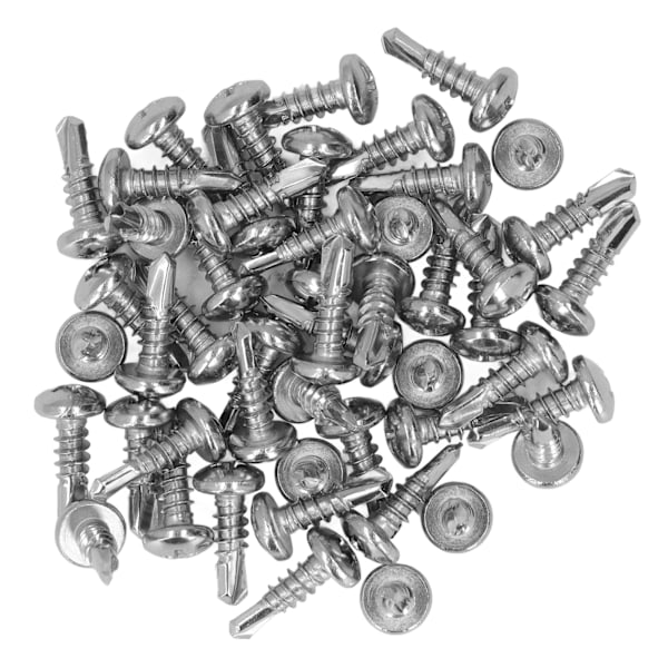 200 stk. rundhoved selvborende skrue 304 rustfrit stål 4,8x16mm boreskruer til gør-det-selv-håndværk
