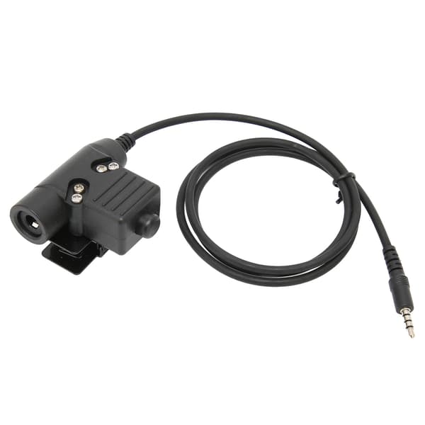Strupmikrofon Headset 7,1 mm Plugg 2-vägsradio Hörlurar med U94 PTT för 3,5 mm Mobiltelefon