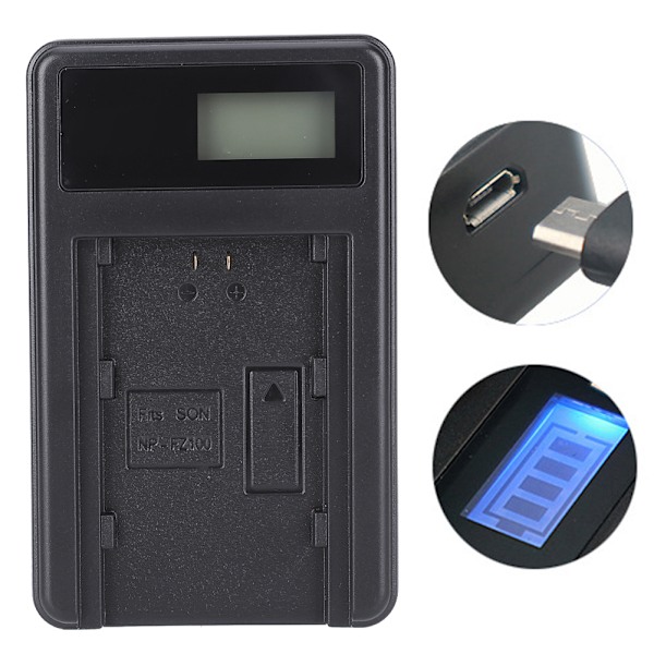 SEIVI NP FZ100 LCD Opladningsdisplay USB Enkelt Slot Kamera Batterioplader til Sony A7RIII A7R3 A9 7RM3