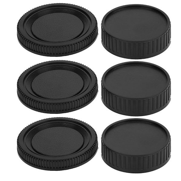 Svart Plast Bärbar Lins Bakre Skydd Kropp Främre Lock Kit Passar Minolta MD Mount Kamera