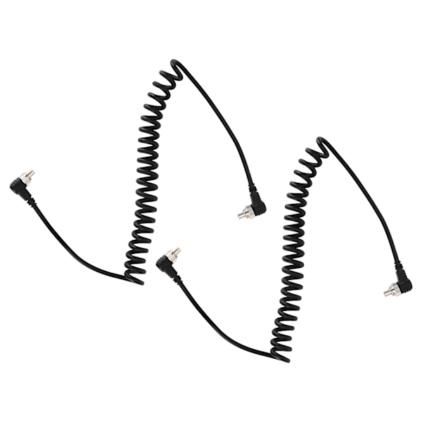 2st Kamerablixt Synk PC-kabel Hane till Hane Speedlite Spiralkabel Universaltyp för Studio Video