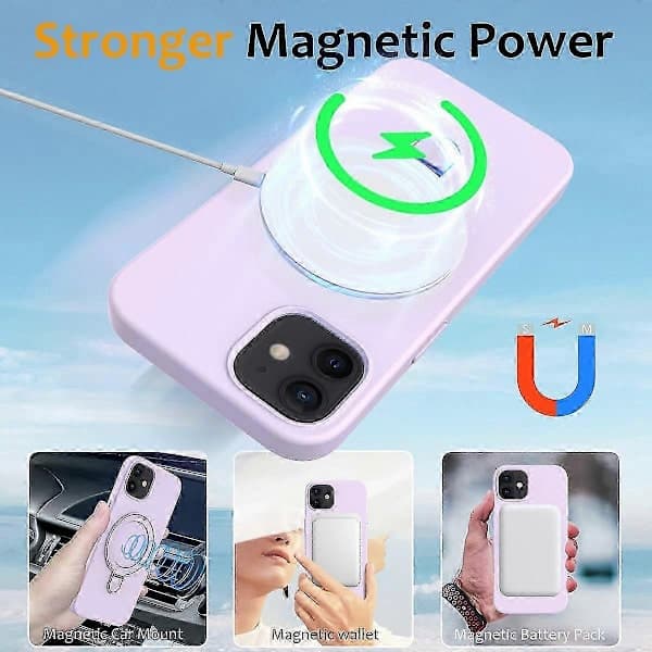 【03】Magnetic Case for iPhone 11 with Ring Stand PC+Silicone Drop-proof Phone Case Sti Style L