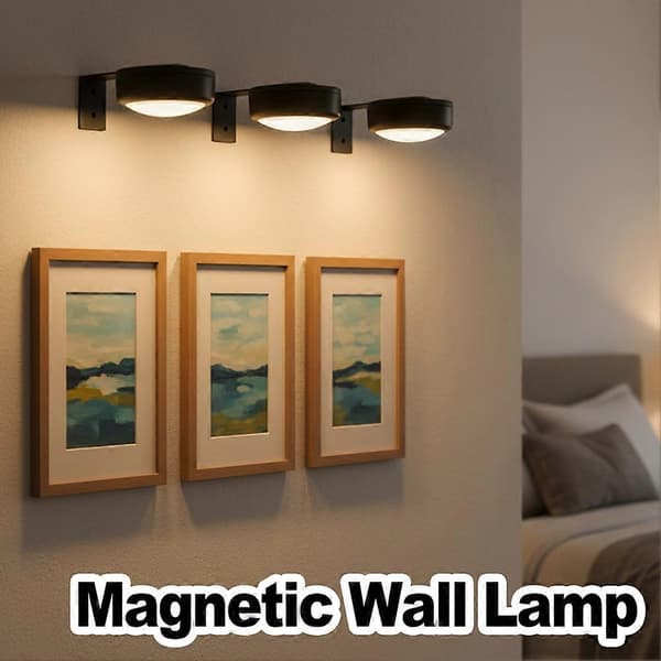 LED billedlys 3 farver magnetisk maleri vægkunst trådløs dekorativ lampe belysning malerier dæmpbar hjem