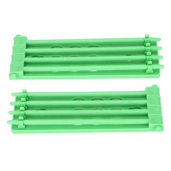 2 stk. Duefodringsringholder Plastik Duebånds Rack Ramme til Papegøjer Kylling And Ørnefodring Grøn