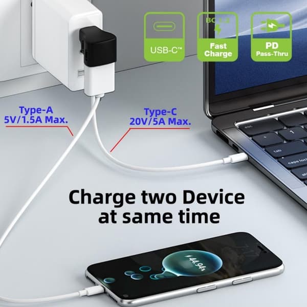 2 kpl USB-C-sovitin 1–2 USB-C 3.1 + USB-A 10Gbps 4K60Hz 100W PD