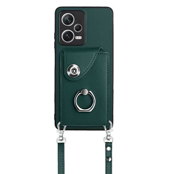 【03】Mobile phone case with card holder (Global communication) for Xiaomi Redmi Note 12 Pro+ 5G (Green)