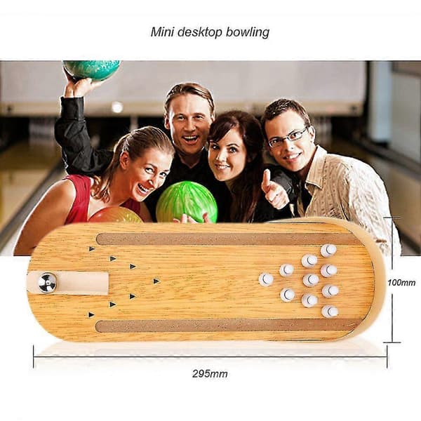 Inomhus Mini Bordsbowling Spelset Träleksaker för Barn och Vuxna