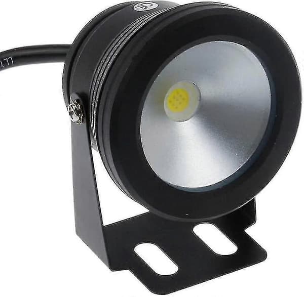 【03】10w 12v Sort Ip68 Vandtæt Med Flod Undervandslys Til Swimmingpool Dam Belysning, Kold Hvid