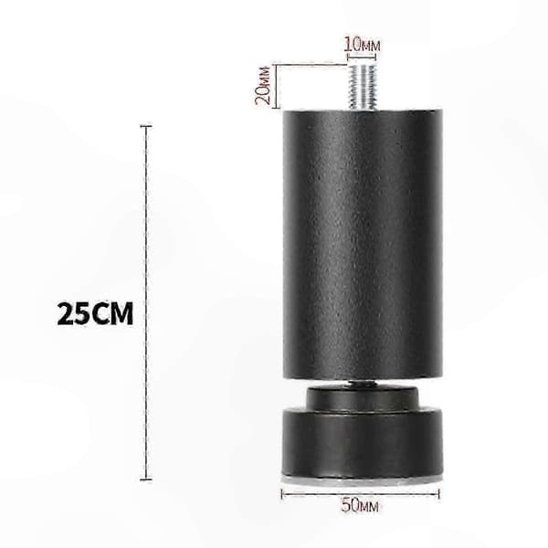 Robust møbelstøtte med justerbare metalben og M10-gevindforbindelse Black 25cm