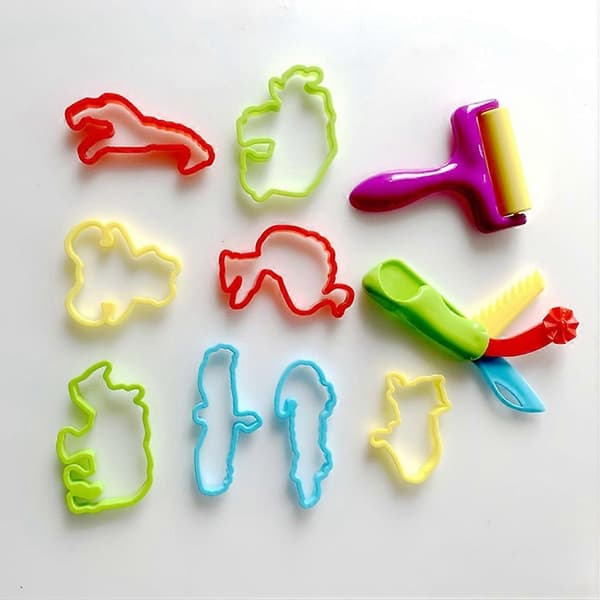 【03】Lerverktygssats Barn Lätt Lera Form Plastilina Formning 45 delar Assorted