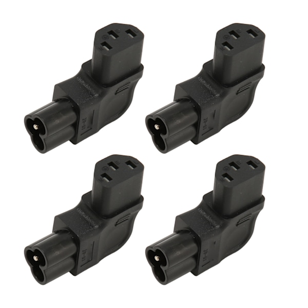 IEC320 C6 til C13 Strømadapter 90 Grader 2.5A‑10A 250V Strømstikadapter til UPS Computerstik 4 stk
