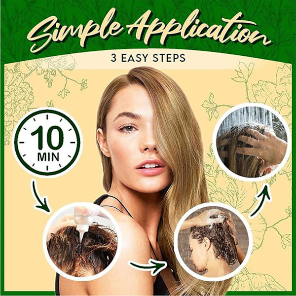 500 ml Hårfarve Shampoo Herbal Hårfarve Shampoo til Mænd og Kvinder